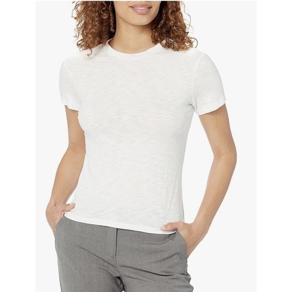 Theory Womens Size M Round Neck Short Sleeve Boxy Tiny Tee Olive Green - Picture 6 of 6